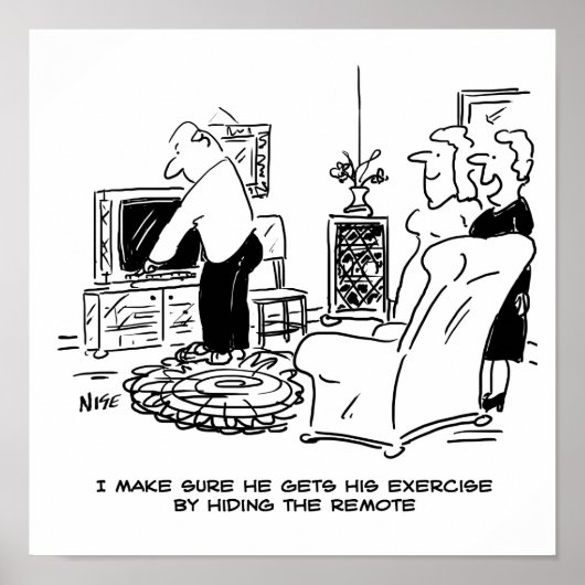 Poster La femme masque la télécommande de la télévision (Devant)