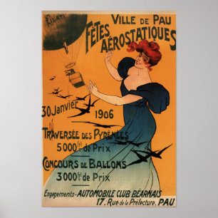 Poster La femme Rouge-Dirigée attend l'affiche d'oiseaux