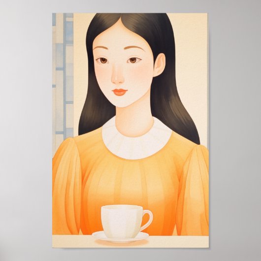 Poster La femme solitaire au Café (Devant)
