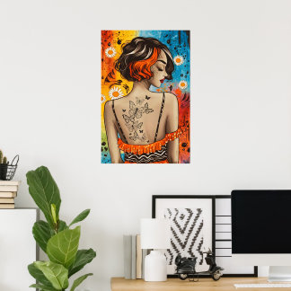Poster La Femme Tatouée - Les Papillons Tournent