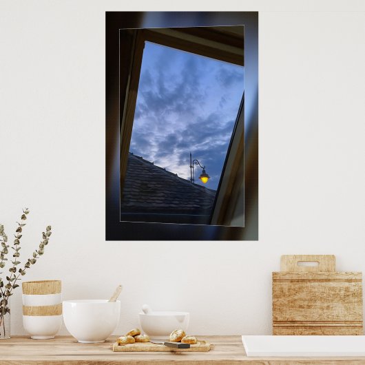Poster La fenêtre mansardée (Cuisine)