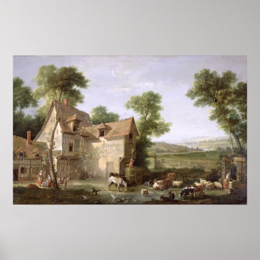 Poster La ferme, 1750 (Devant)