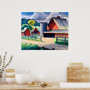 Poster La Ferme Kenjiro Nomura 1934 Art Rustique