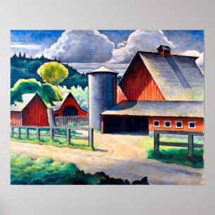 Poster La Ferme Kenjiro Nomura 1934 Art Rustique