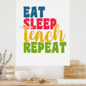 Poster La fête des enseignants Manger Dormir Enseigner Ré (Cuisine)