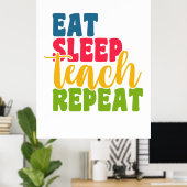 Poster La fête des enseignants Manger Dormir Enseigner Ré (Bureau à domicile)