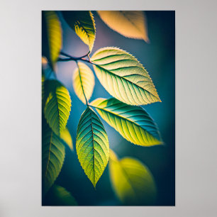 Poster La Feuille Verte Calme Nature Tranquille Saison Pa