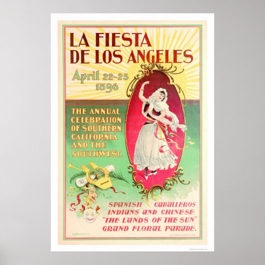 Poster La Fiesta de Los Angeles 1896 (Devant)