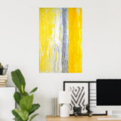 Poster 'La file d'attente' Gris et Jaune Art Abstrait (Bureau à domicile)
