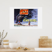 Poster La fille au chat (xl) (Cuisine)
