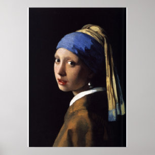 Poster La fille au collier de perles de Vermeer