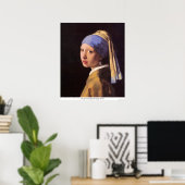 Poster La fille avec la perle d'oreille par Vermeer (Bureau à domicile)