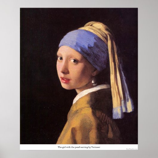 Poster La fille avec la perle d'oreille par Vermeer (Devant)