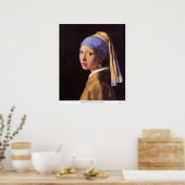 Poster La fille avec la perle d'oreille par Vermeer (Cuisine)