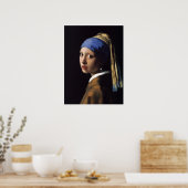 Poster La Fille Avec La Perle Écoutant (Cuisine)