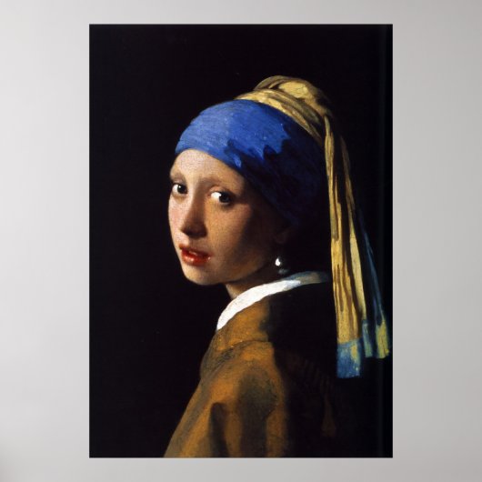 Poster La Fille Avec La Perle Élevant Johannes Vermeer (Devant)