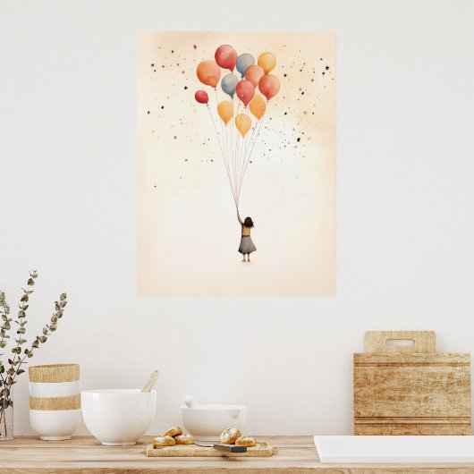 Poster La fille avec l'affiche des ballons (Cuisine)