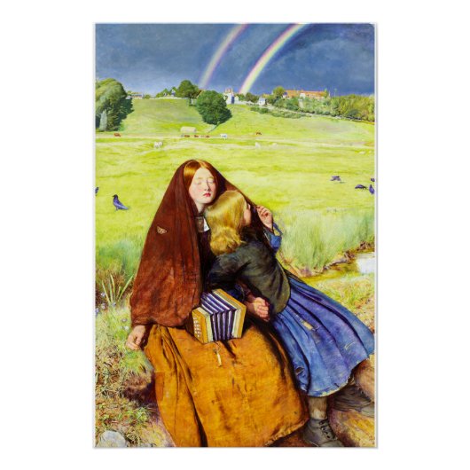 Poster La Fille aveugle de John Everett Millais (Devant)