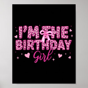 Poster La fille d'anniversaire léopard guépard rose anima