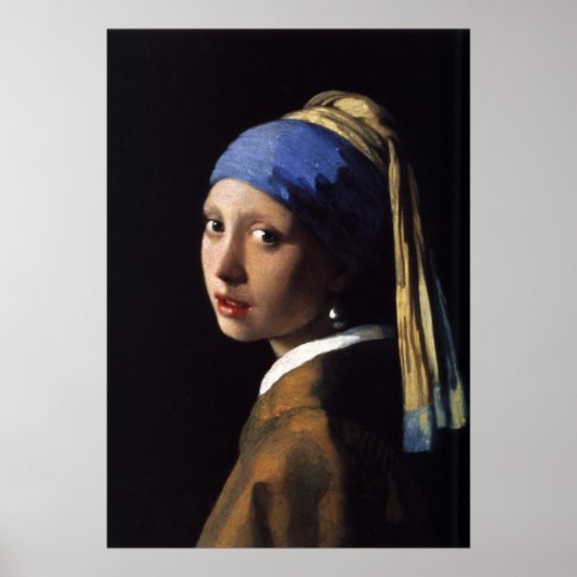 Poster La fille de Johannes Vermeer avec une oreille perl (Devant)