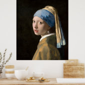 Poster La fille de Vermeer avec une oreille perle (Cuisine)