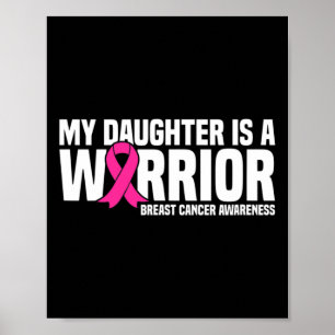 Poster La Fille Est Un Guerrier Pink Ribbon Cancer Du Sei