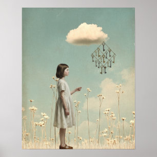 Poster La Fille et son cerf-volant clé Livre de contes