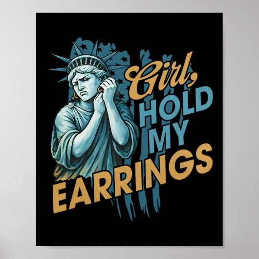 Poster La Fille Tenir Mes Boucles D'Oreilles Mode De Lutt (Devant)