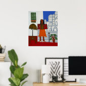 Poster La fille tzigane devant le Sacre Coeur 2006 (Bureau à domicile)