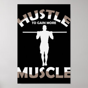 Poster La fitness de Calisthenics "Hustle to Gain Muscle"
