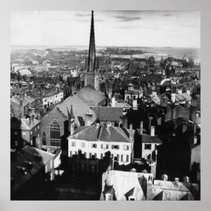 Poster La flèche ornementée d'une église à Boston