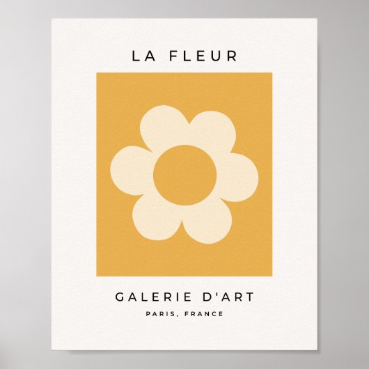 Poster La Fleur 07 Fleur Jaune Retro Florale (Devant)