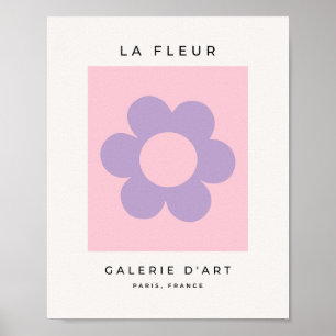 Poster La Fleur 08 Florale Abstraite Rose Et Violet Fleur