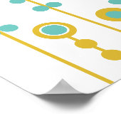 Poster La Fleurs, rétro, moutarde et turquoise (Coin)