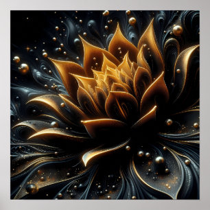 Poster La floraison dorée dans les profondeurs du crépusc