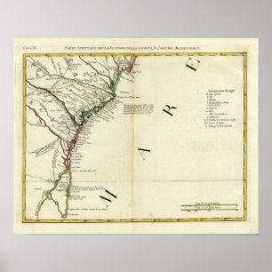 Poster La Floride, la Géorgie, la Caroline du Sud