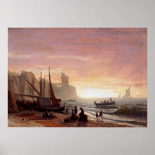 Poster La flotte de pêche d'Albert Bierstadt (Devant)