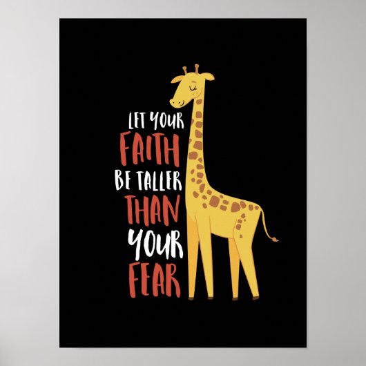Poster La Foi De La Girafe Motivationnelle Plus Grande Qu (Devant)