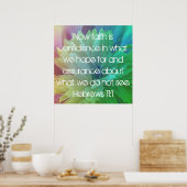 Poster La foi est le verset biblique Hébreux 11:1 (Cuisine)