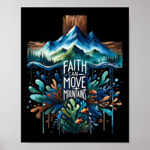 Poster La Foi Peut Déplacer Des Montagnes Croix Dieu Reli