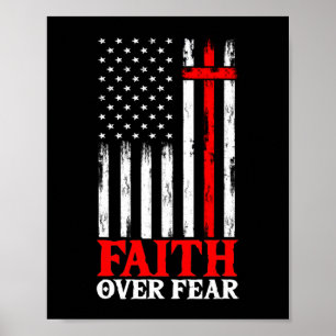 Poster La foi sur la peur Cool Christian Flag Cross