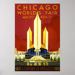 Poster La foire du monde de Chicago. Un siècle de progrès