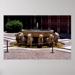 Poster La fontaine des lions, Alhambra, Grenade,