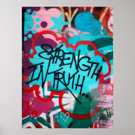 Poster La force dans la vérité graffiti (Devant)