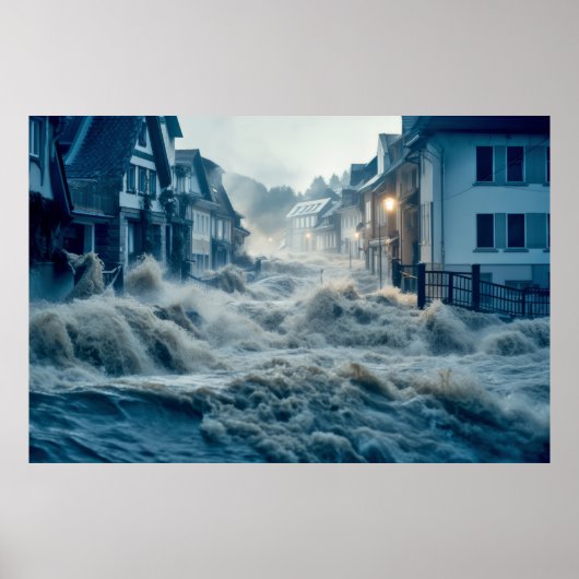Poster La force de la nature de l'eau déclenche une catas (Devant)