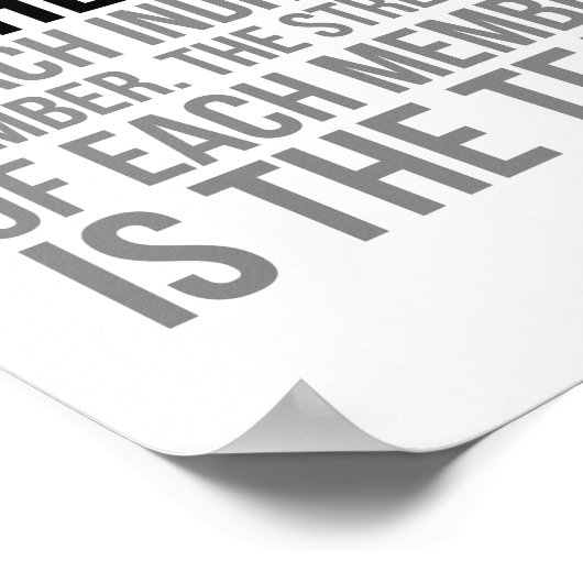 Poster La Force De L'Équipe Est Chaque Membre Individuel (Coin)