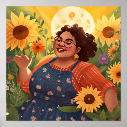 Poster La force et la joie de la femme dans le jardin au  (Devant)