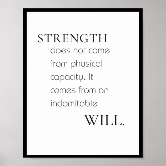 Poster La force ne provient pas de la capacité physique (Devant)