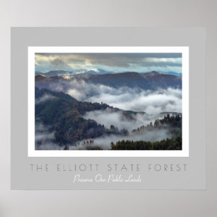 Poster La forêt d'état d'Elliott de l'Orégon protègent le