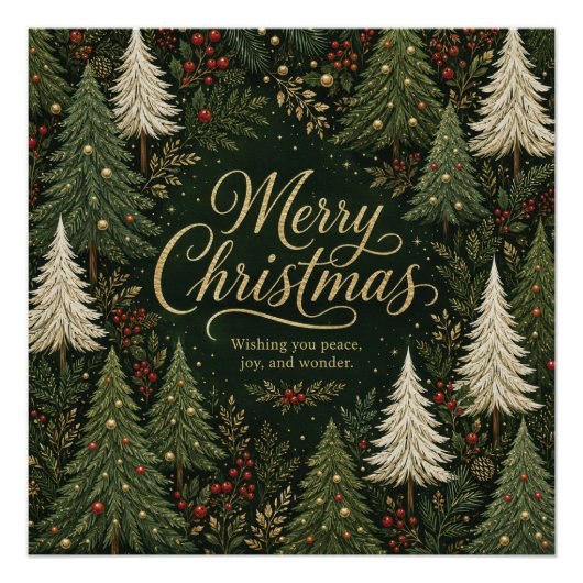 Poster La forêt dorée de Noël (Devant)
